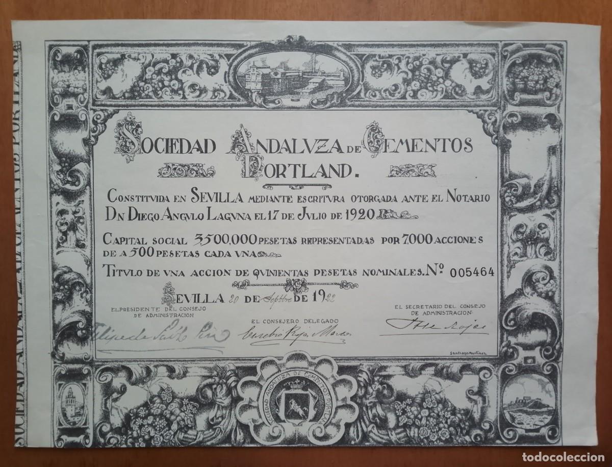 Postales: ANDALUC&Iacute;A. Sociedad Andaluza de Cementos Portland. Sevilla. 1922