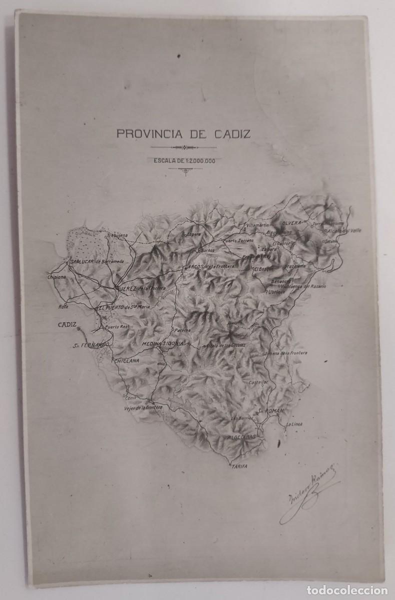 Postales: POSTAL CADIZ MAPA PROVINCIA DE CADIZ. SIN CIRCULAR. ANTIGUA. ISIDORO RAMOS. RARA