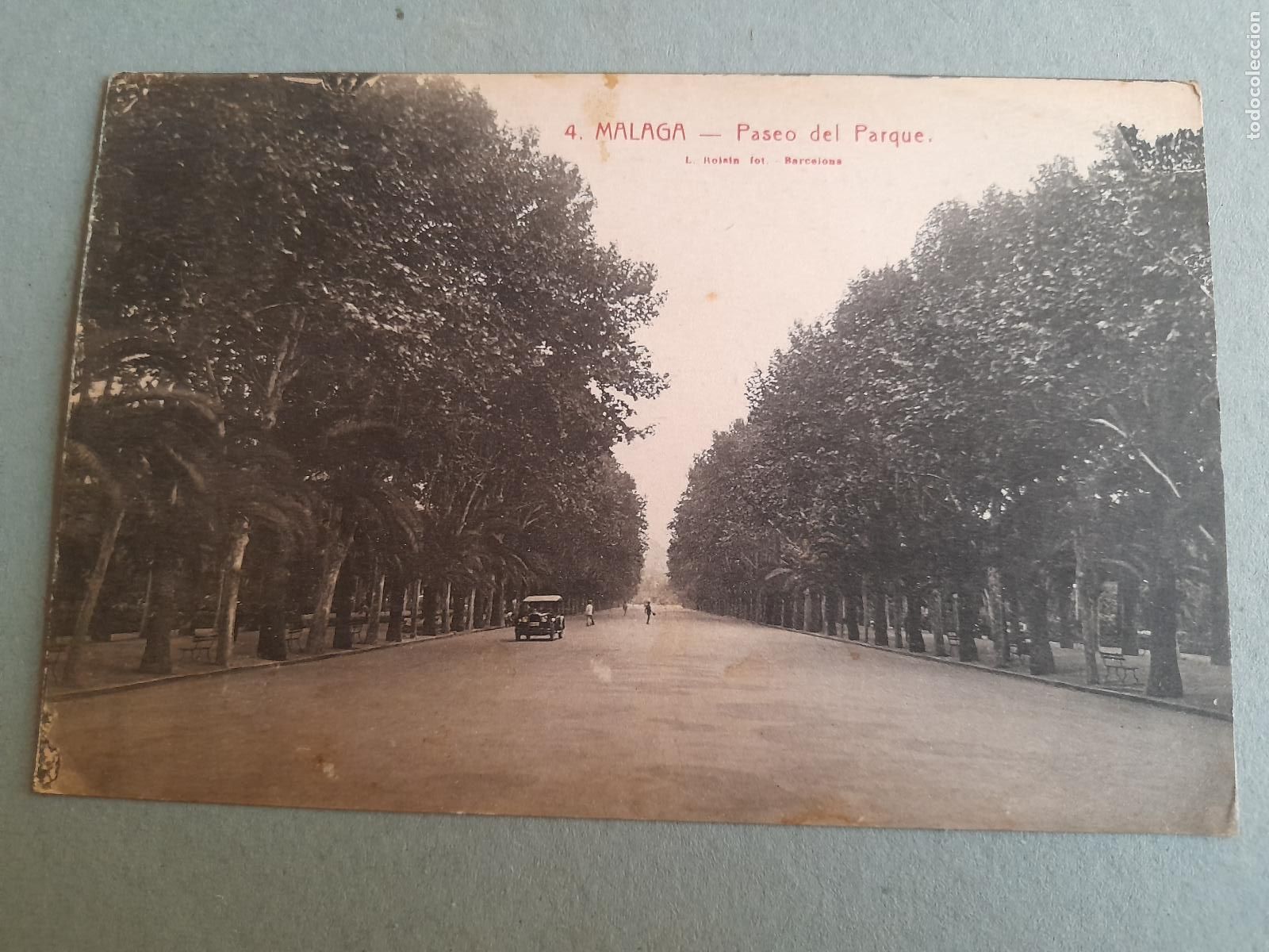 Postales: Postal malaga -4- paseo del parque, roisin , principios XX aprox