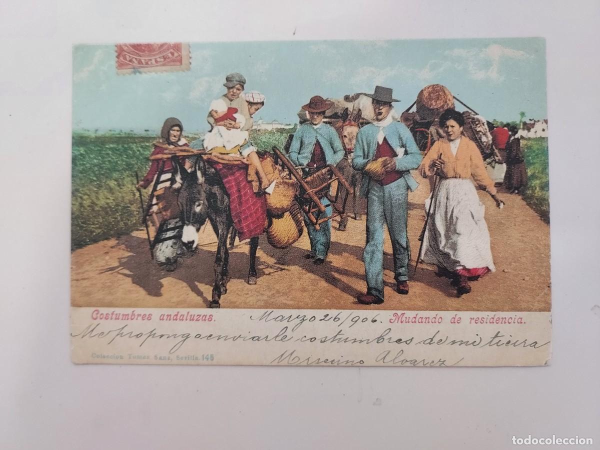 Postales: POSTAL SEVILLA COSTUMBRES ANDALUZAS MUDANDO DE RESIDENCIA. REPRODUCCION MODERNA 1992