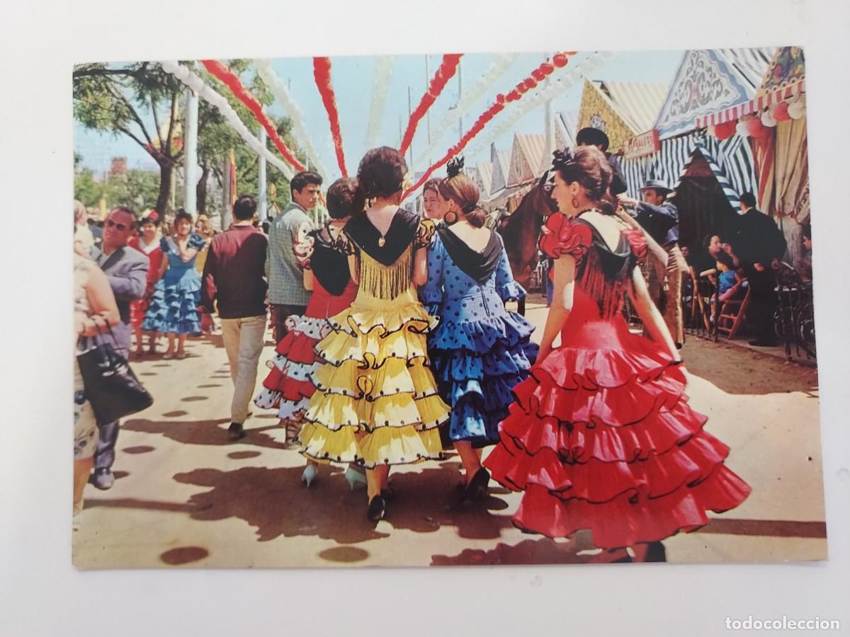 Postales: POSTAL SEVILLA FERIA ESCENA TIPICA. 1964. ESCRITA. FERIA DE ABRIL, REAL