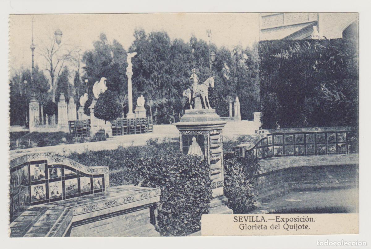 Postales: TARJETA POSTAL - SEVILLA - EXPOSICION, GLORIETA DEL QUIJOTE - EDICIONES CLICHE O&Ntilde;A