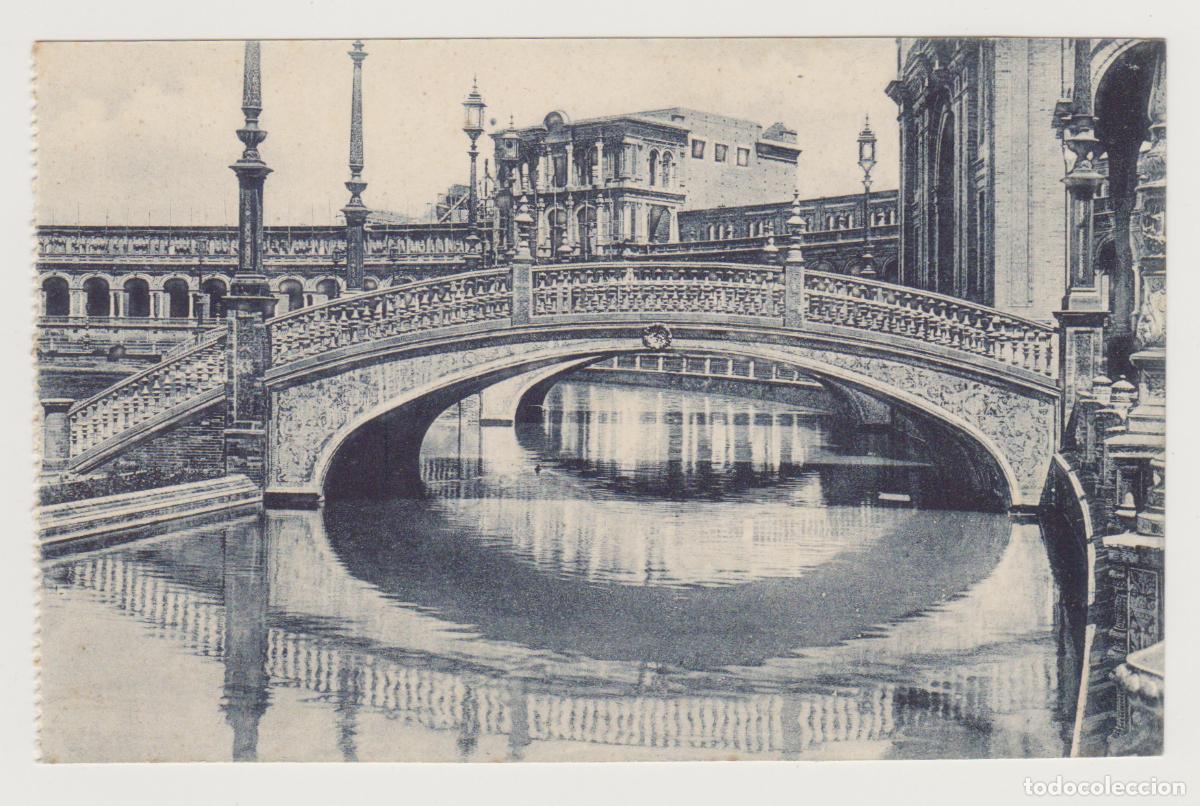 Postales: TARJETA POSTAL - SEVILLA - EXPOSICION, PUENTES DE LA PLAZA DE ESPA&Ntilde;A - EDICIONES CLICHE O&Ntilde;A