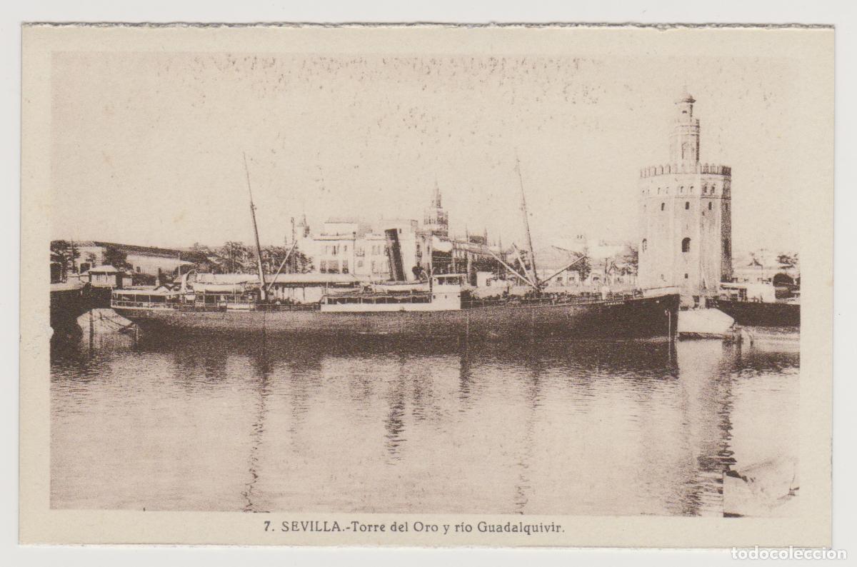 Postales: TARJETA POSTAL - SEVILLA - TORRE DEL ORO Y RIO GUADALQUIVIR - N&ordm; 7