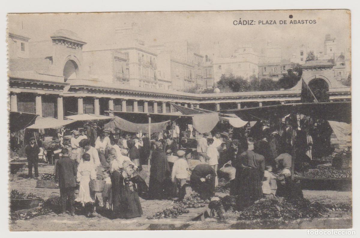 Postales: TARJETA POSTAL - CADIZ - PLAZA DE ABASTOS - FOTOTIPIA DE HAUSER Y MENET