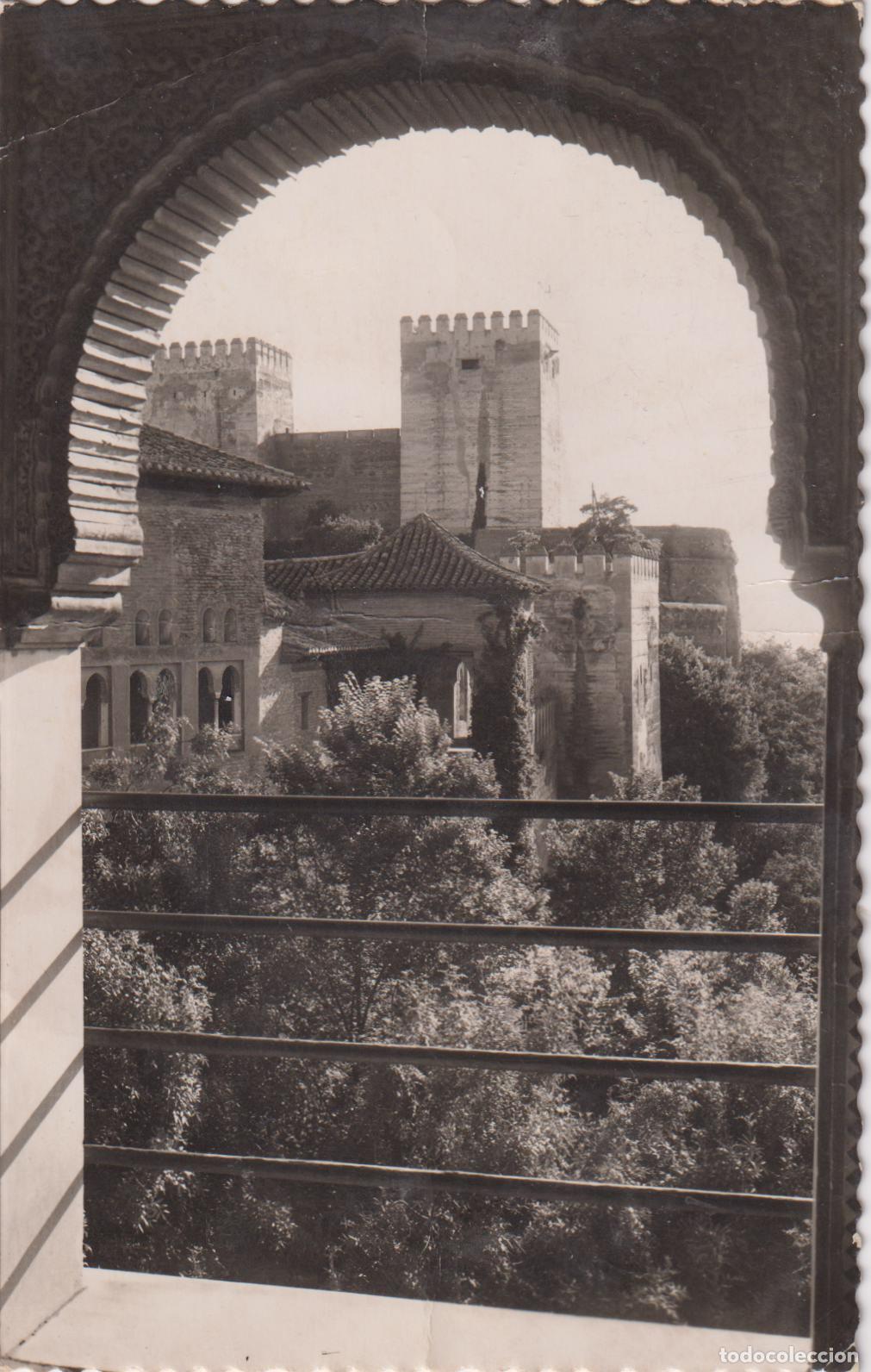 Postales: GRANADA, LA ALCAZABA VISTA DESDE LA ALHAMBRA &ndash; ED.GARCIA GARRABELLA N&ordm;24 &ndash; CIRCULADA 1954