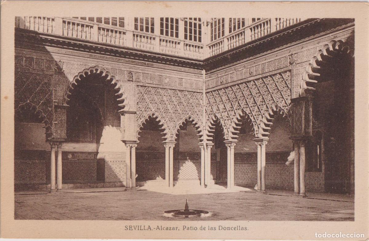 Postales: SEVILLA, ALCAZAR, PATIO DE LAS DONCELLAS &ndash; ED.E.ALMIRALL N&ordm;112 &ndash; S/C