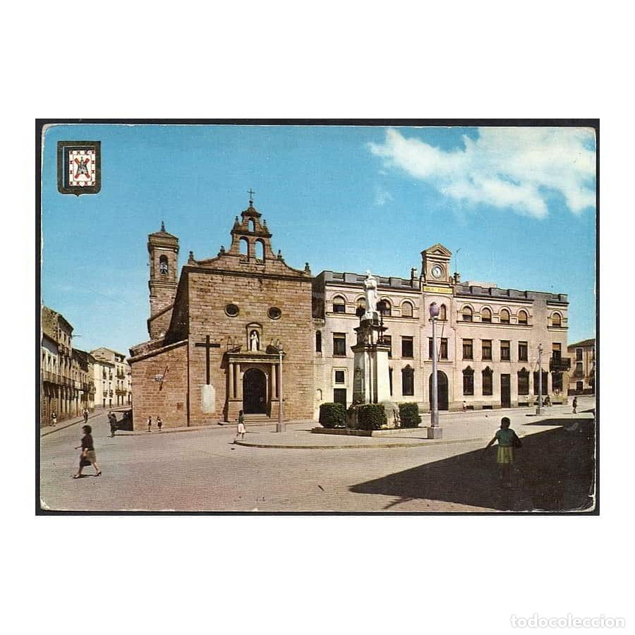 Postales: Espa&ntilde;a [TPO] Postal A&ntilde;os 60. Linares. Parroquia de San Francisco y Correos (N)