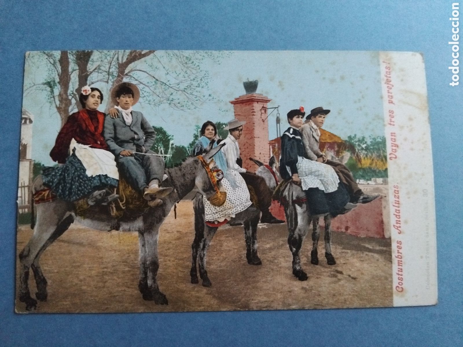 Cartoline: Postal costumbres andaluzas. Vayan tres parejetas