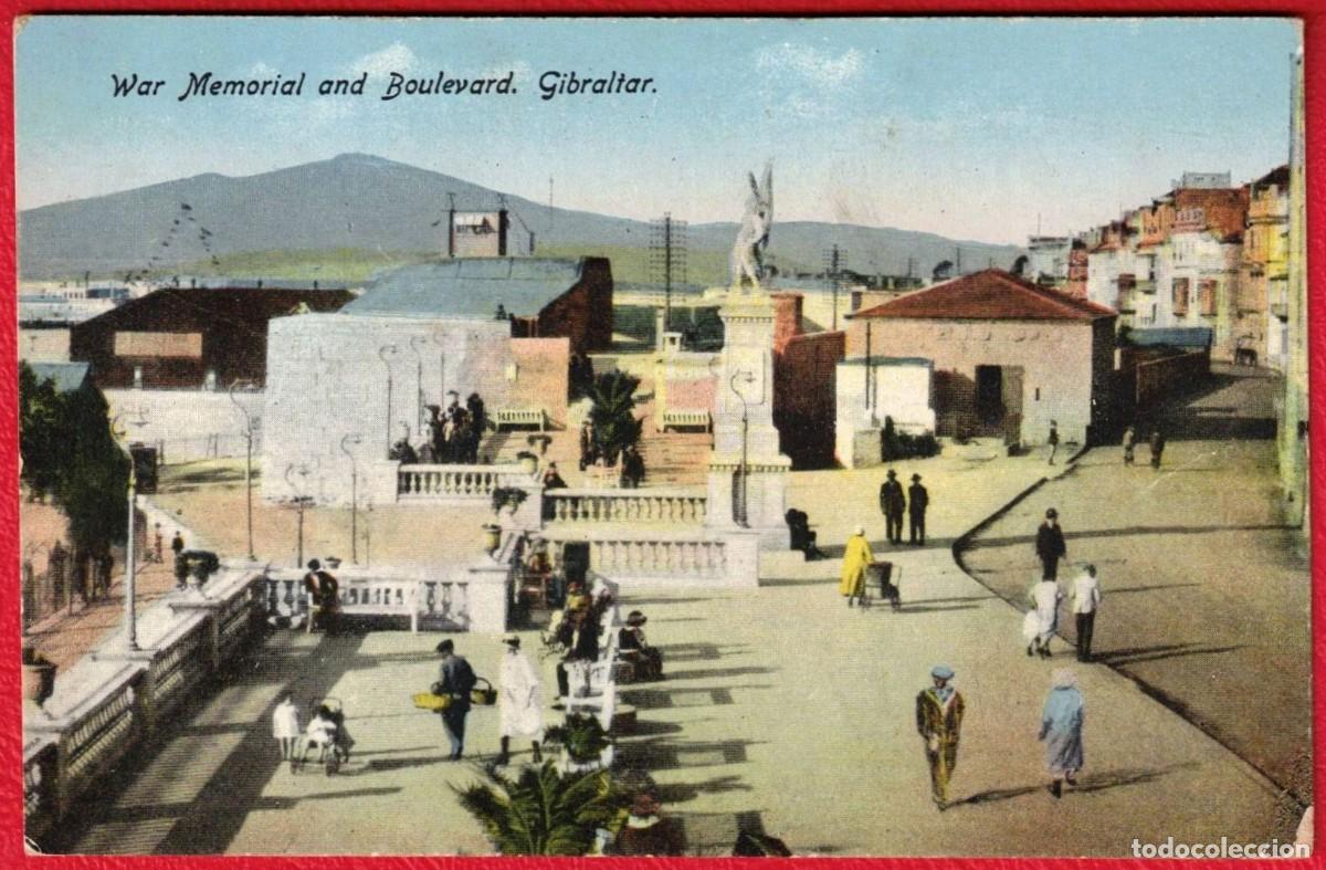 Postales: Gibraltar - War memorial and Boulevard