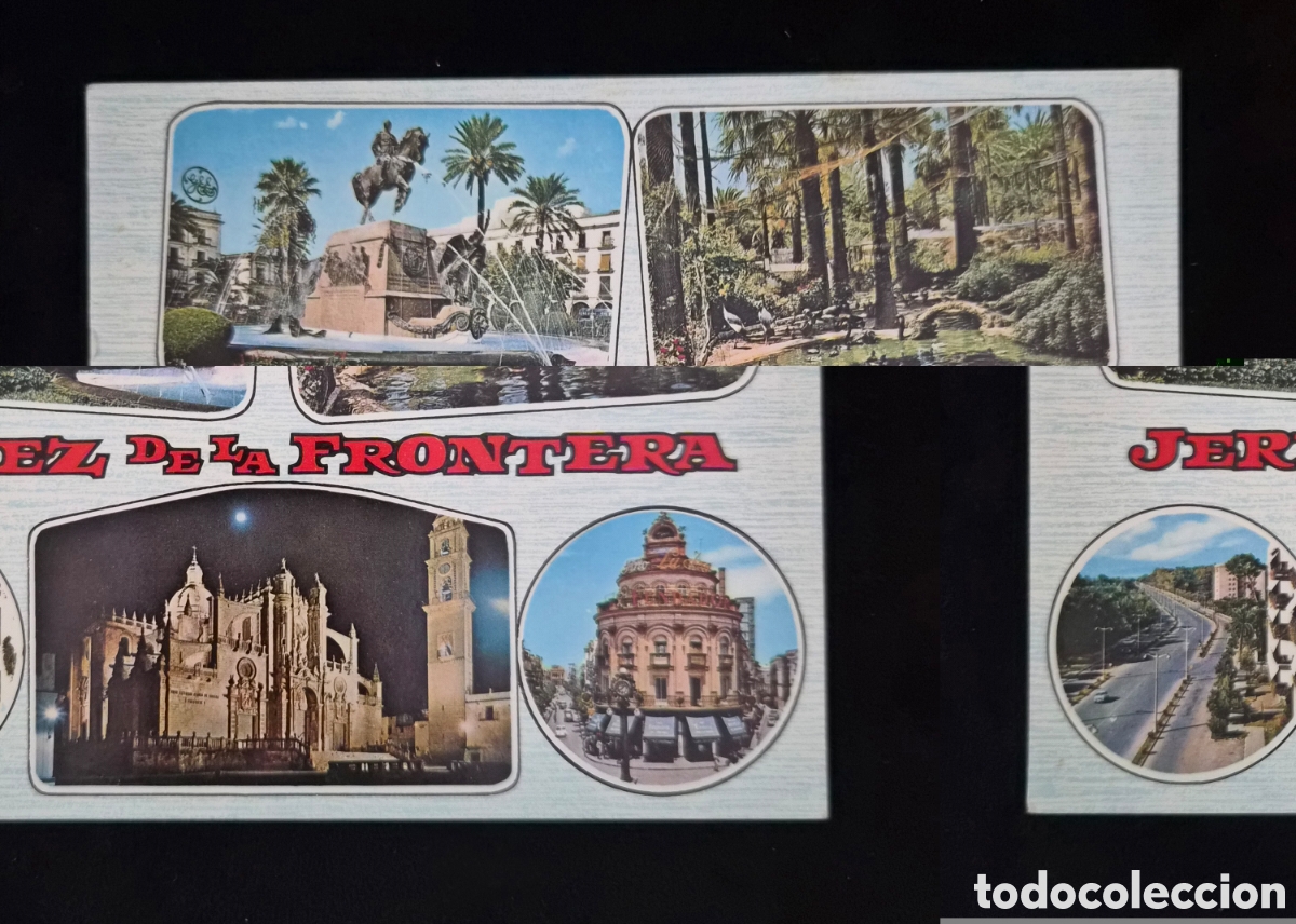 Postales: Lote de 2 postales antiguas en color de Jerez de la Frontera (C&aacute;diz), con diferentes vistas