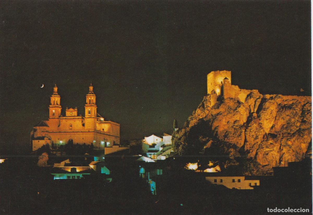 Postales: OLVERA (CADIZ) CASTILLO Y PARROQUIA ILUMINADA - FOTO CUBILES - SC