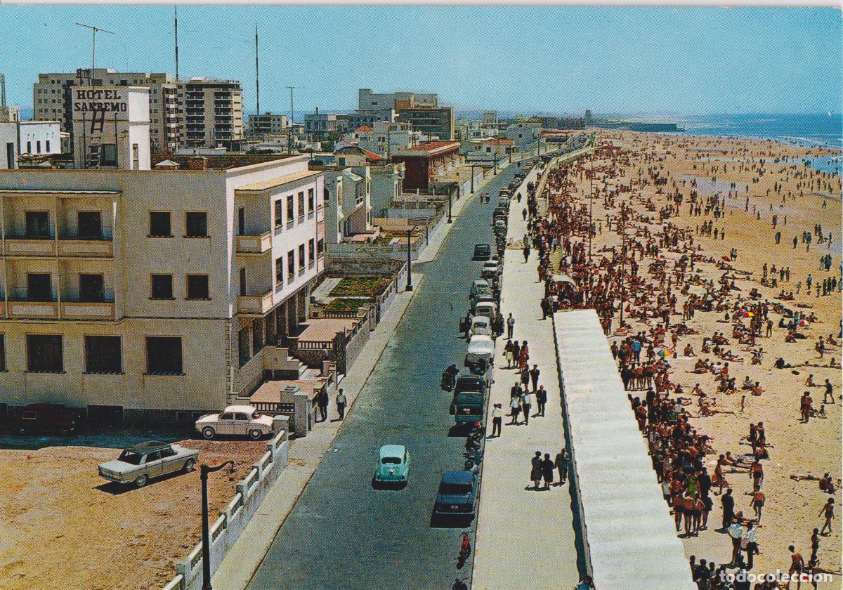 Postales: CADIZ, PLAYA DE LA VICTORIA, VISTA PARCIAL - GARCIA GARRABELLA N&ordm;32 - ESCRITA 1965