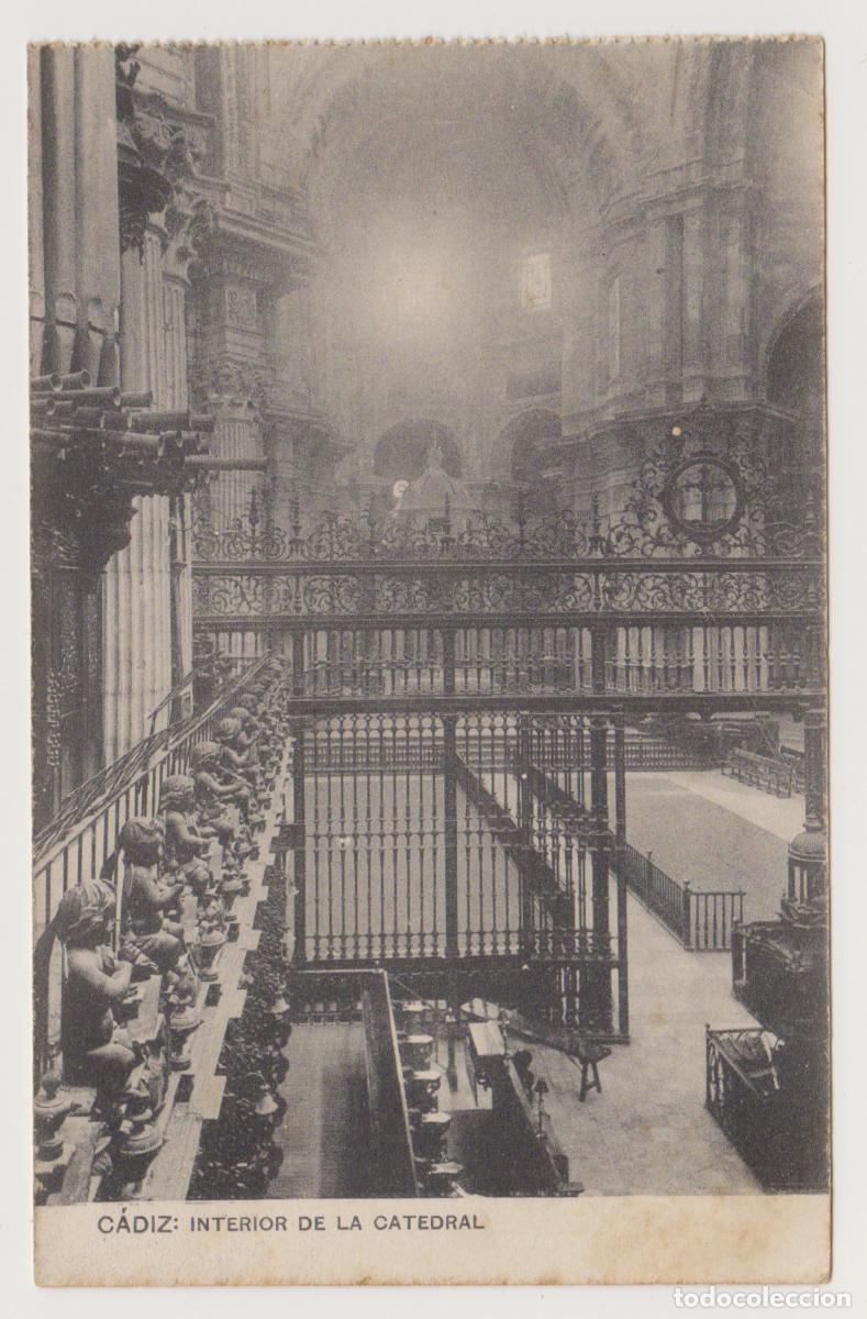 Postales: TARJETA POSTAL - CADIZ - INTERIOR DE LA CATEDRAL - FOTOTIPIA DE HAUSER Y MENET