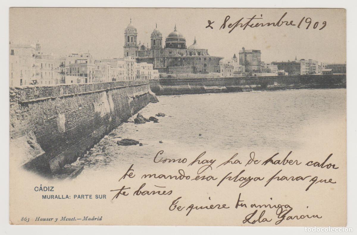 Postales: TARJETA POSTAL - CADIZ - MURALLA, PARTE SUR - N&ordm; 863 - HAUSER Y MENET