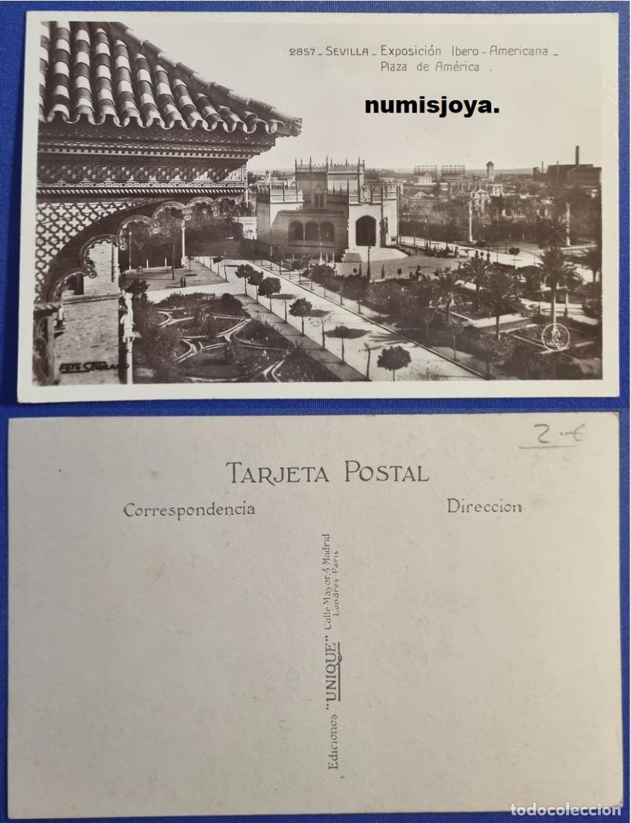 Postales: Postal de Sevilla Espa&ntilde;a a&ntilde;o 1929. Exposici&oacute;n Ibero Americana. Cancela del Pabell&oacute;n de Bellas artes.
