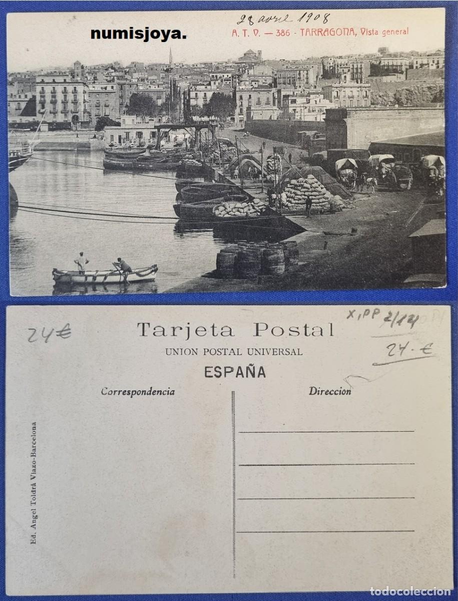 Postales: Postal de Tarragona Espa&ntilde;a a&ntilde;o 1905. Vista General. Ed. &Aacute;ngel Toldr&aacute; Viazo.