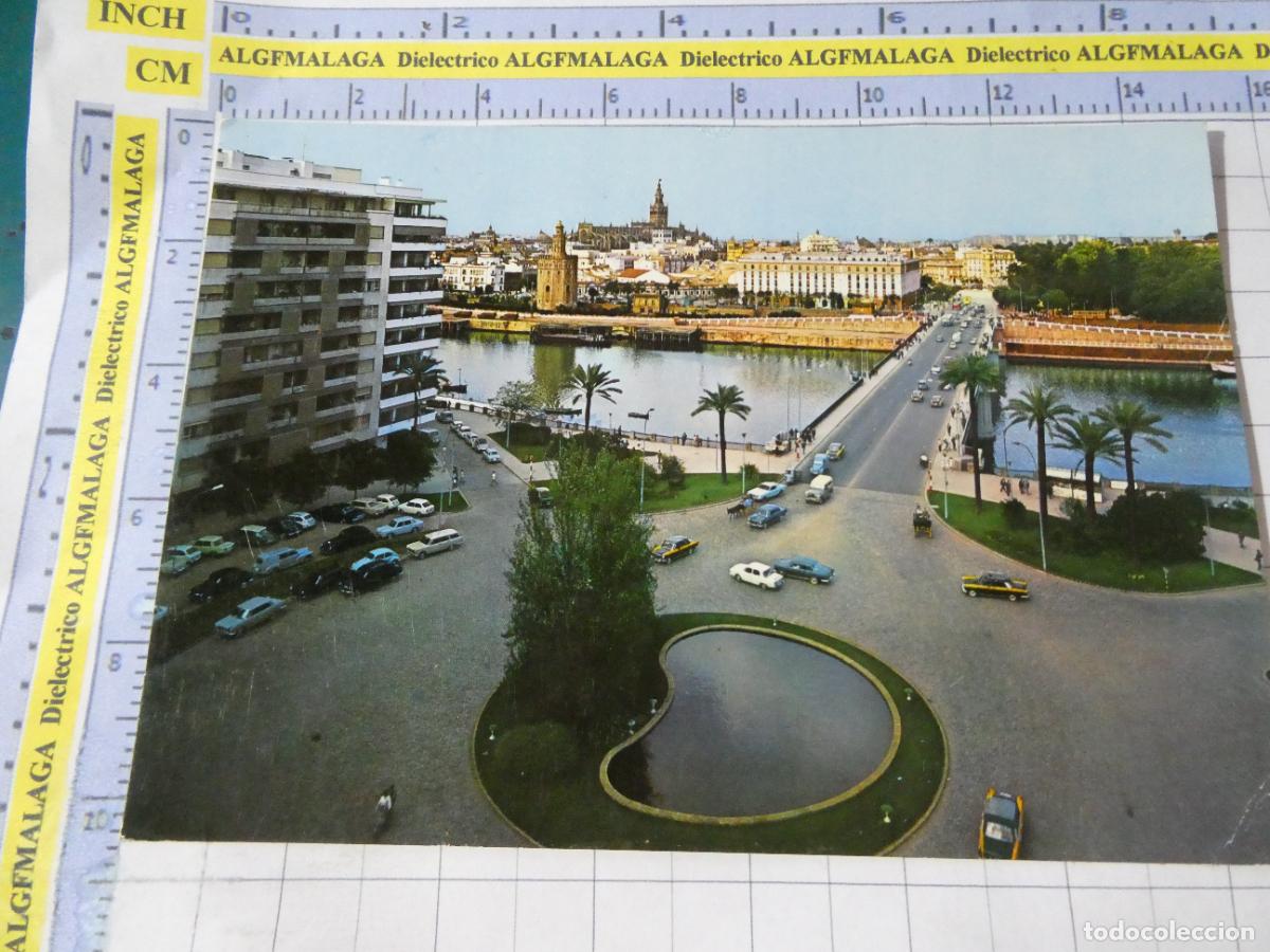 Postales: POSTAL DE SEVILLA. A&Ntilde;O 1967. R&Iacute;O GUADALQUIVIR PUENTE SAN TELMO Y PLAZA DE CUBA 187 RO FOTO. 3104