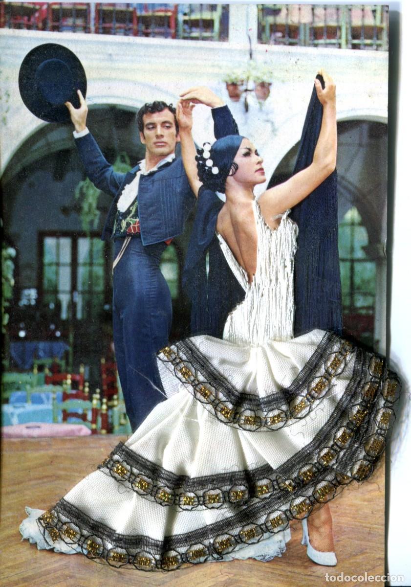 Postales: POSTAL BORDADA PAREJA BAILADORES EDITADA POR MAGDALENA BAENA