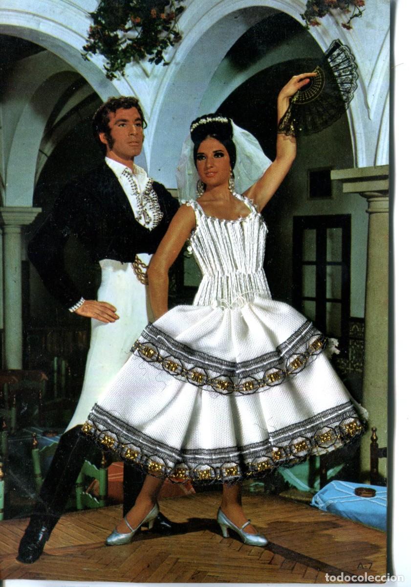 Postales: POSTAL BORDADA PAREJA BAILADORES EDITADA POR EDICIONES FOTO ANTONIO