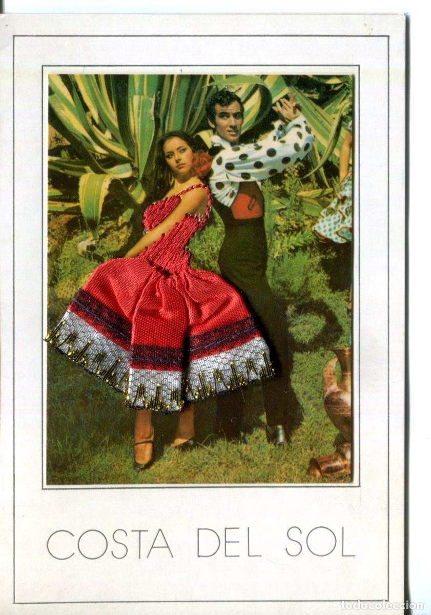 Postales: POSTAL BORDADA PAREJA DE BAILADORES EDITADA POR FOTO ANTONIO EN LA COSTA DEL SOL