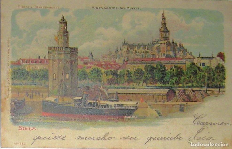 Postcards: POSTAL DE SEVILLA PARA MIRAR AL TRANSPARENTE. CIRCULADA. SIN DIVIDIR.