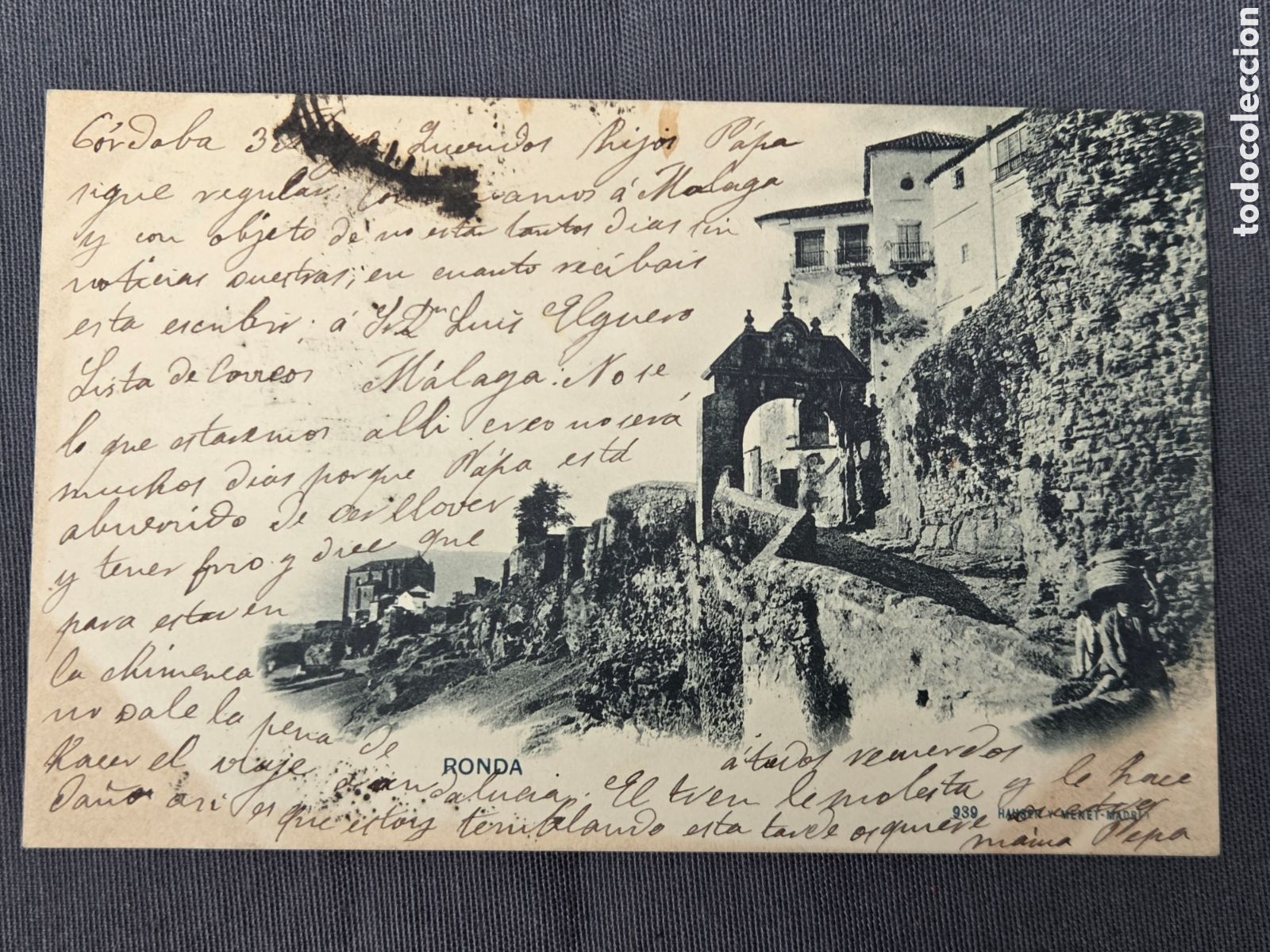 Postales: RONDA Circa 1900 Franqueada.