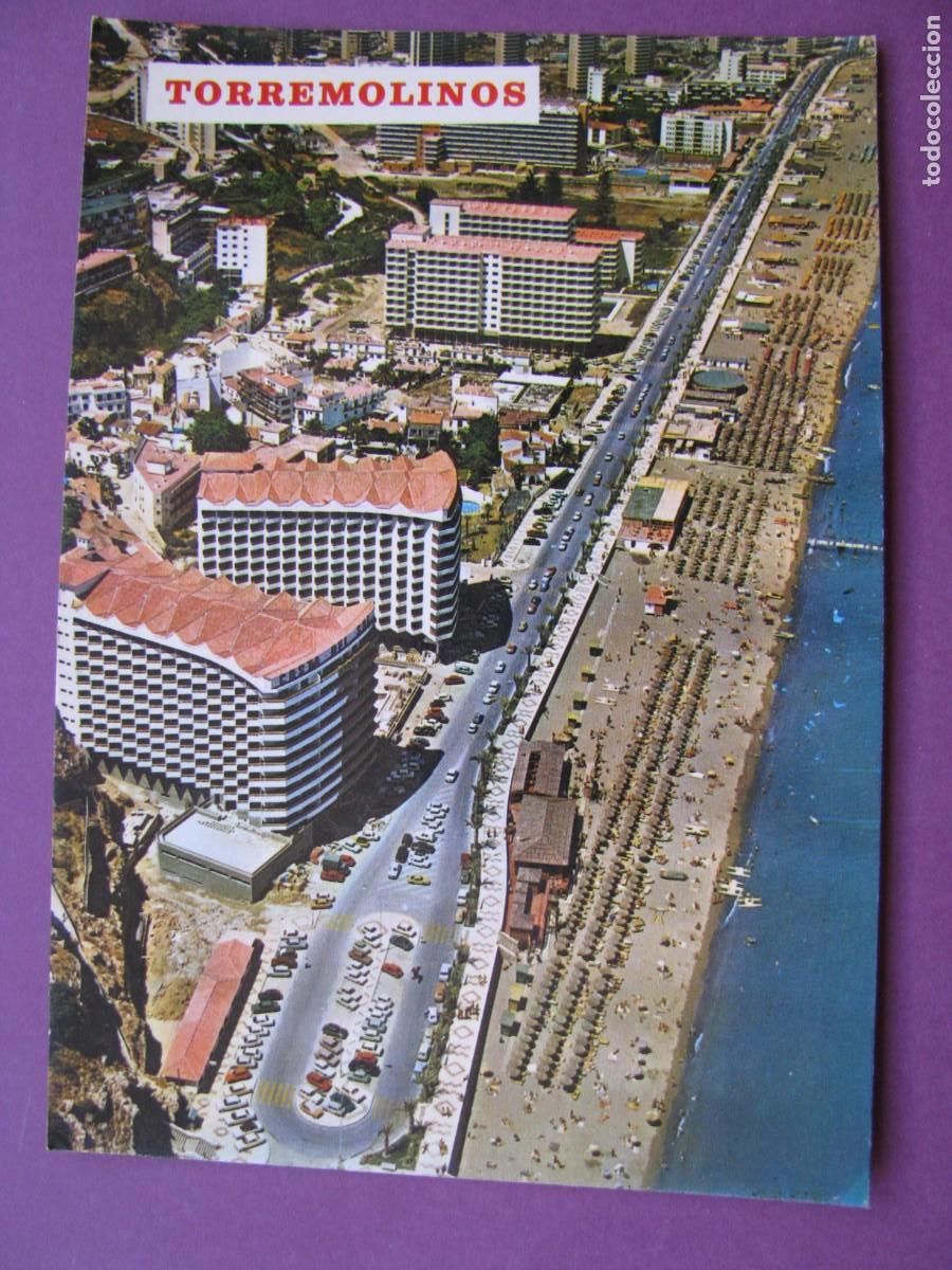 Postales: POSTAL DE TORREMOLINOS. VISTA DE LA PLAYA Y PASEO MARITIMO. FOTO ANTONIO