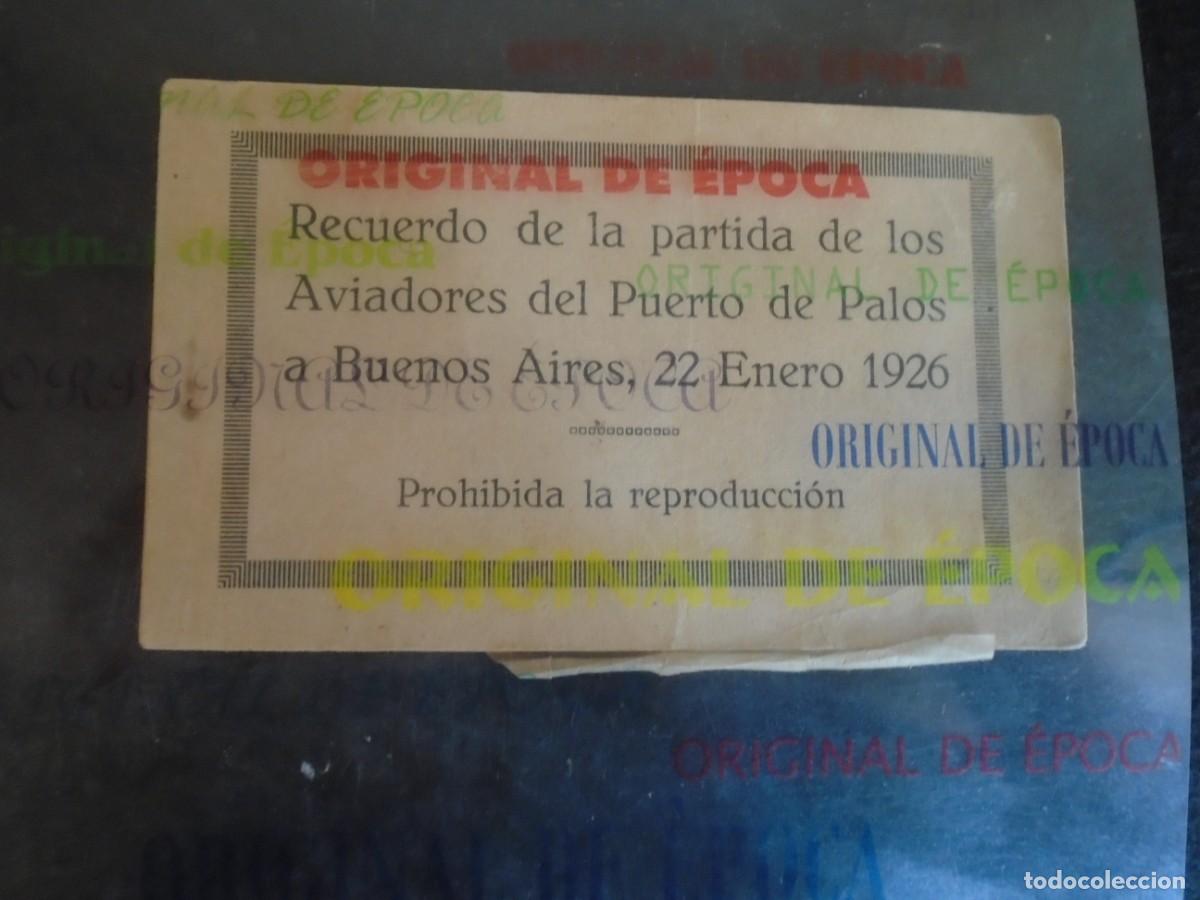 Postales: (PS-80703)BLOK Recuerdo de partida de los Aviadores del Puerto de Palos a Buenos Aires PLUS ULTRA