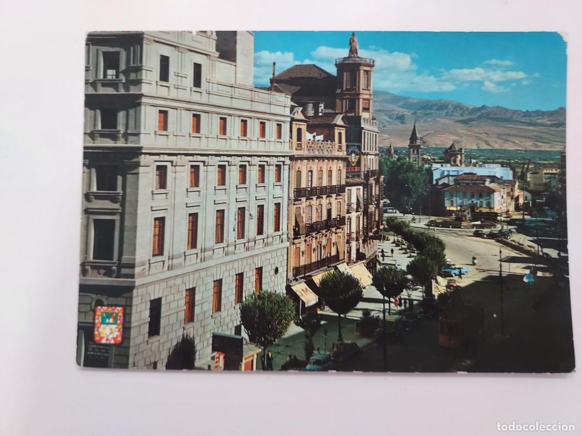 Postales: POSTAL GRANADA PUERTA REAL Y ACERA DEL CASINO. ESCRITA. DOMINGUEZ 7