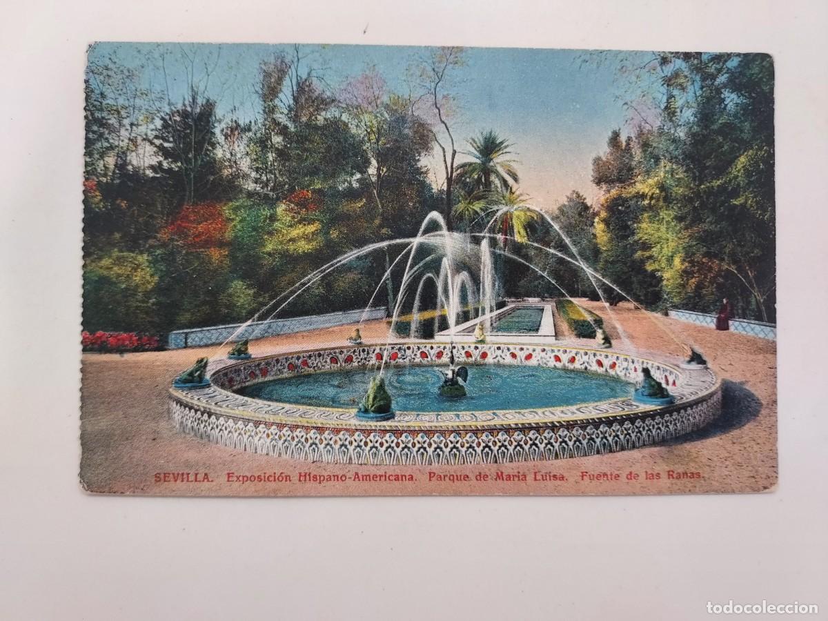 Postales: POSTAL SEVILLA EXPOSICION HISPANO AMERICANA PARQUE MARIA LUISA FUENTE DE LAS RANAS. S/C. CRS 27