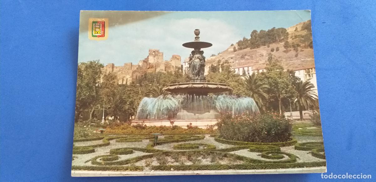 Postales: POSTAL M&Aacute;LAGA. #18. FUENTE MONUMENTAL DEL PARQUE. ED. DOM&Iacute;NGUEZ. CIRCULADA. SELLO DE FRANCO