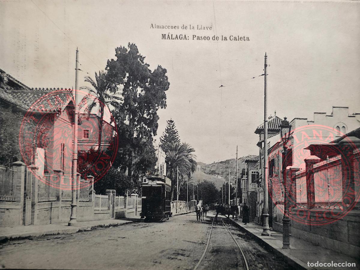 Postales: POSTAL MALAGA: PASEO DE LA CALETA, ALMACENES DE LA LLAVE (HAUSER Y MENET)