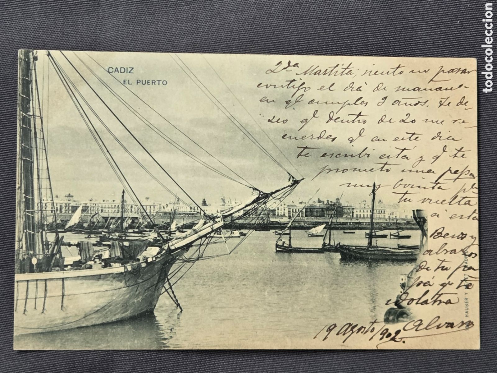Cartoline: C&aacute;diz El Puerto 1902. Hauser y Menet