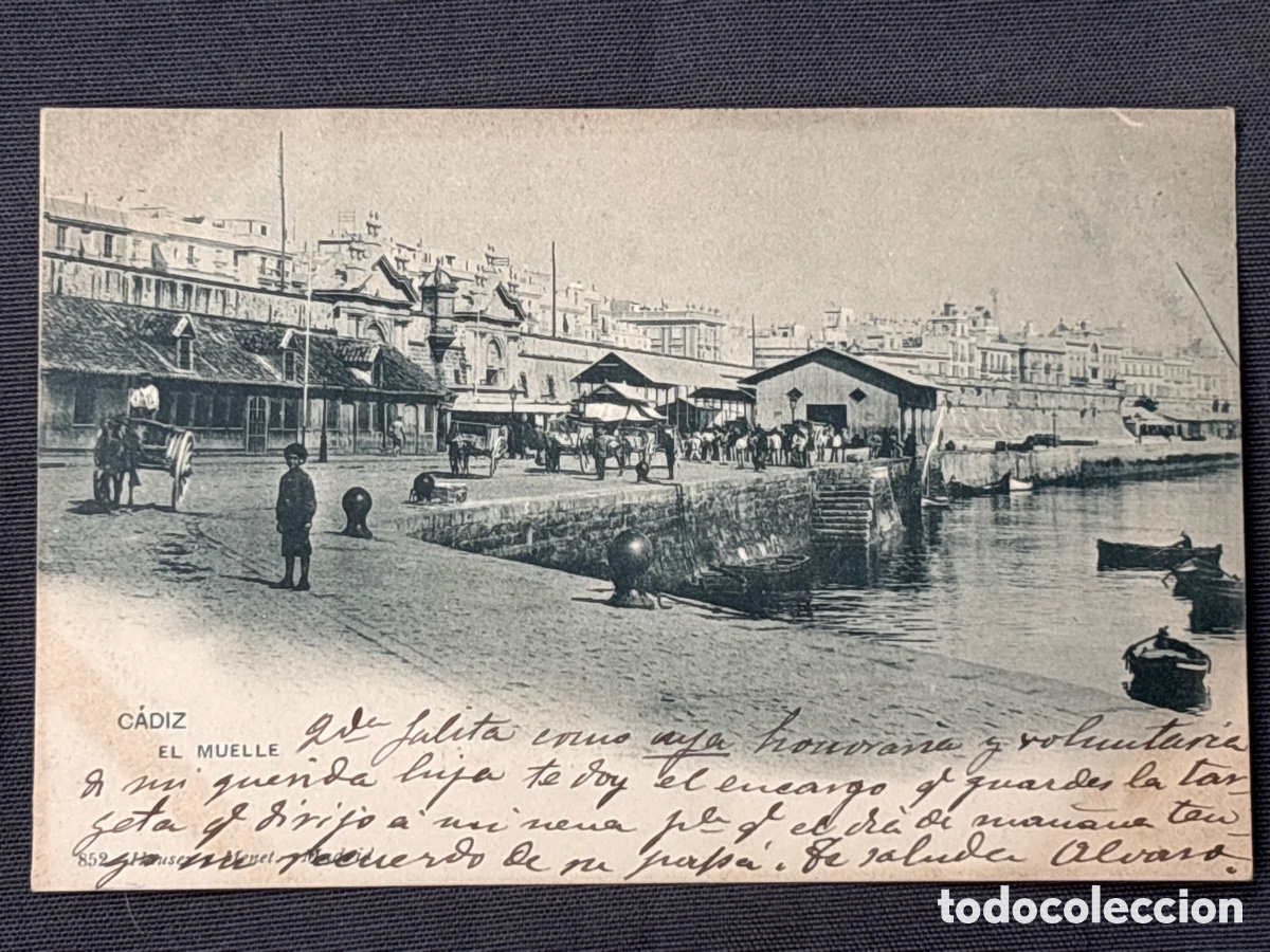 Cartoline: C&aacute;diz, EL MUELLE 852 Houser y Menet. Circa 1900
