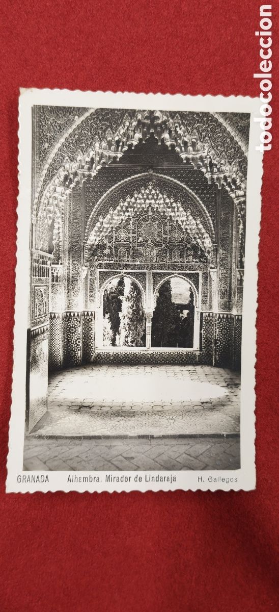Postales: Postal Antigua Granada - Alhambra, Mirador de Lindaraja - Hijos de Gallegos 1954