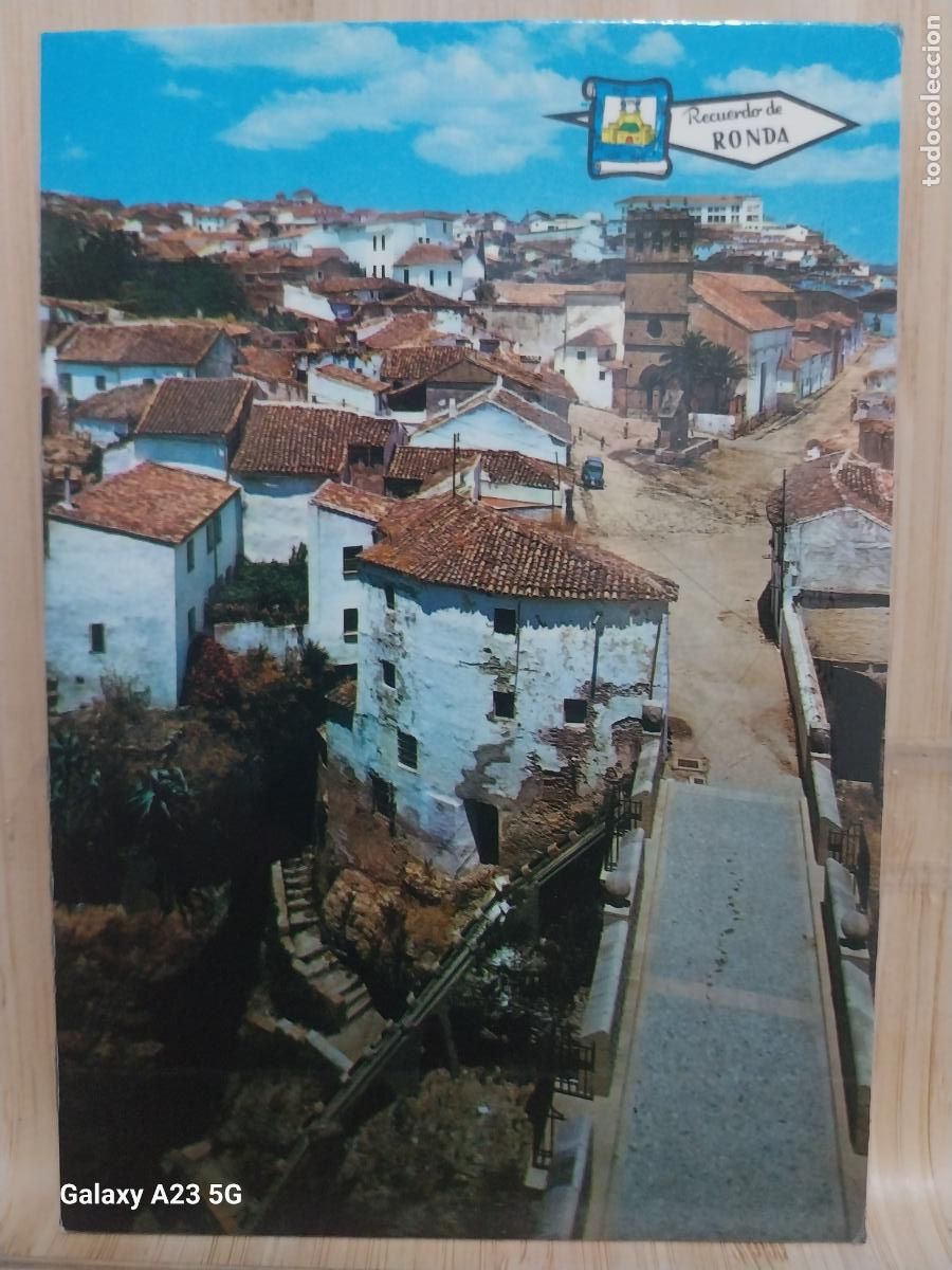 Postales: RONDA PUENTE VIEJO IGLESIA PADRE JESUS ED PERGAMINO 44 SC ORIGINAL ANIMADA COCHE CLASICO