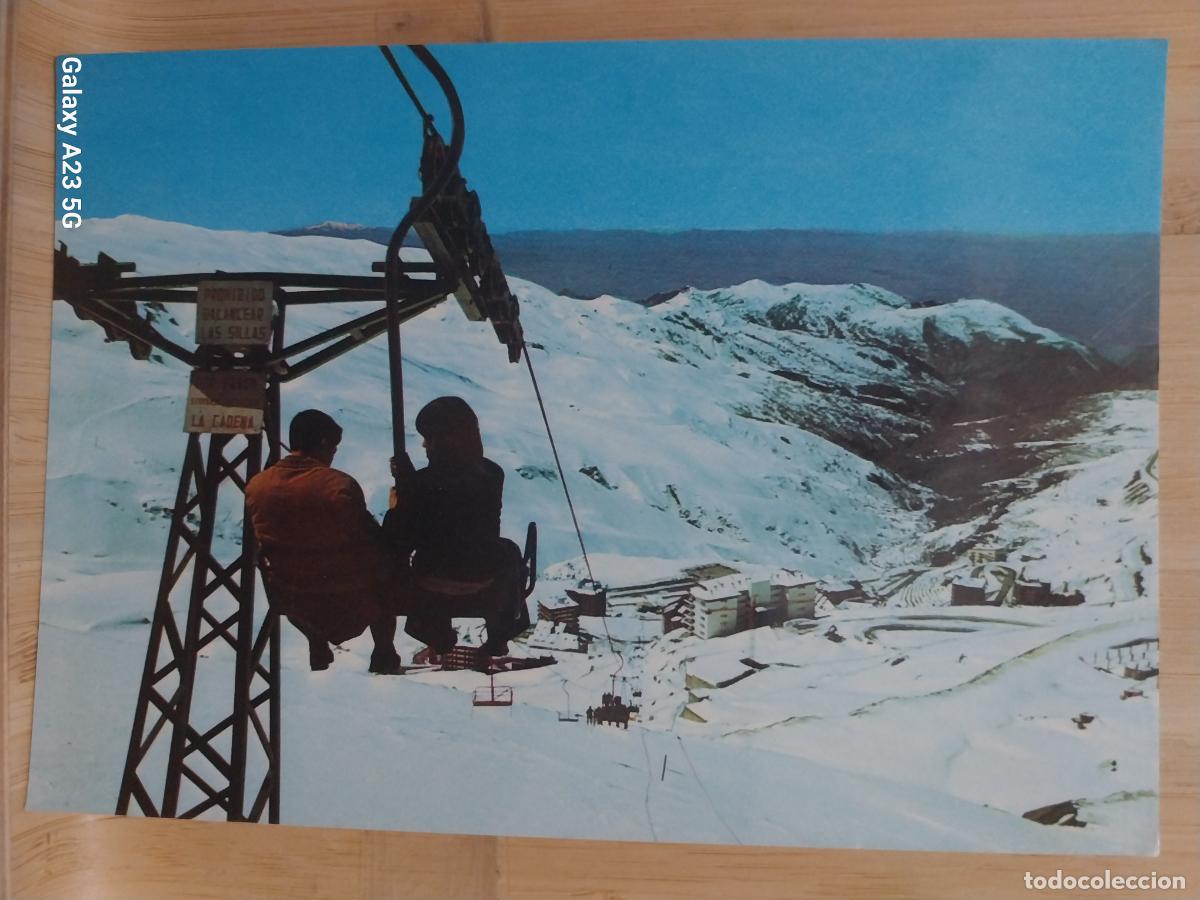 Postales: SIERRA NEVADA GRANADA PISTA ESQUI ALPINISMO NIEVE ED BEASCOA 1439 ANIMADA TELESILLA A&Ntilde;O 1975
