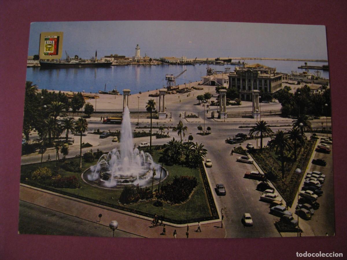 Postales: POSTAL DE MALAGA. PLAZA DE LA MARINA Y PUERTO. DOMINGUEZ 190. ESCRITA