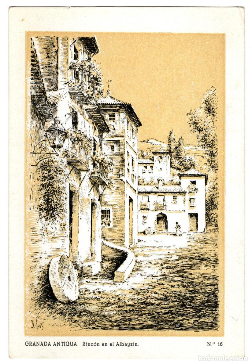 Postkarten: BONITA POSTAL - GRANADA ANTIGUA - RINCON EN EL ALBAYZIN - EDICIONES MANUALES ESPA&Ntilde;OLAS