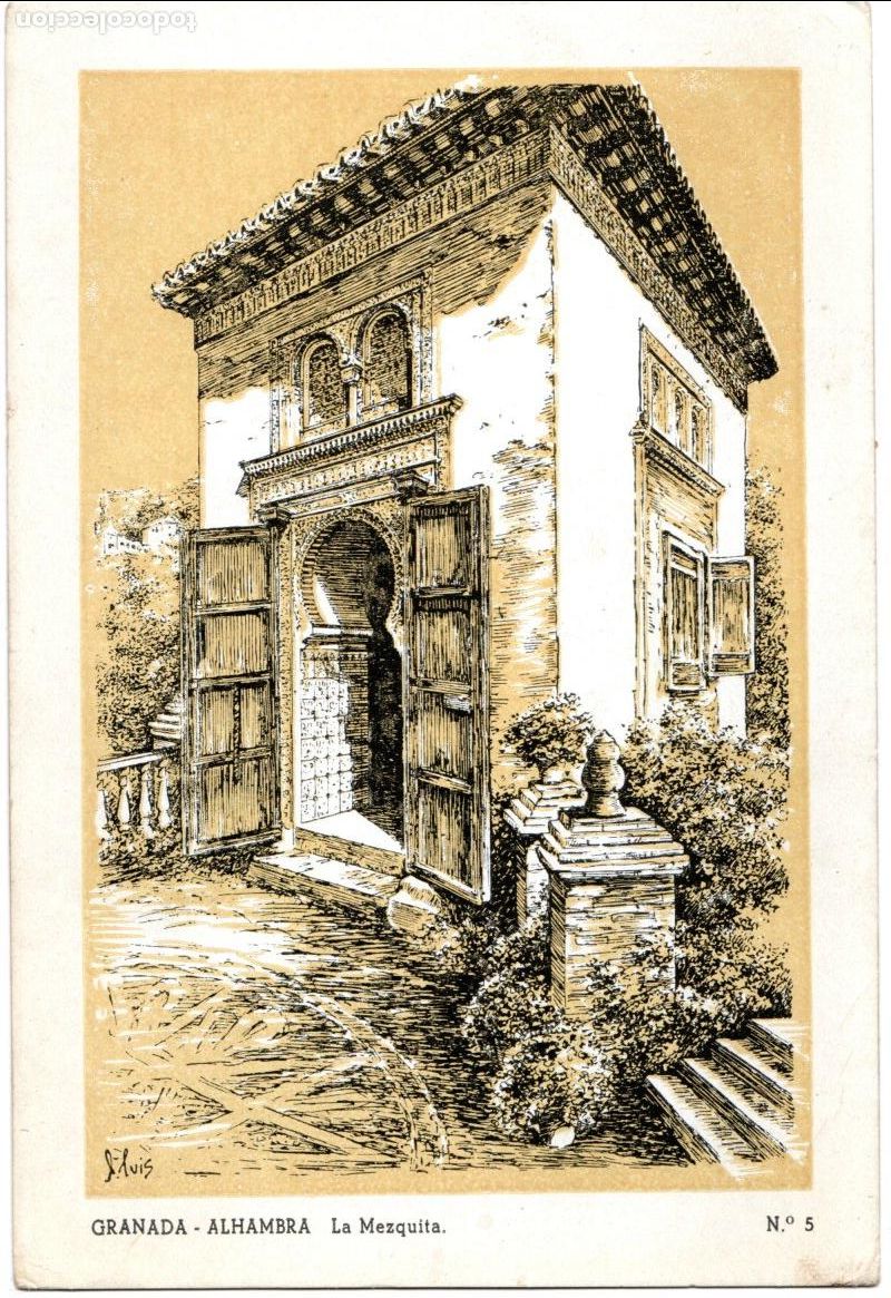 Postkarten: BONITA POSTAL - GRANADA - ALHAMBRA - LA MEZQUITA - EDICIONES MANUALES ESPA&Ntilde;OLAS