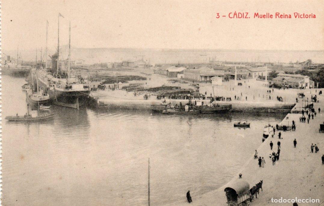 Postales: BONITA POSTAL - CADIZ - MUELLE REINA VICTORIA - THOMAS