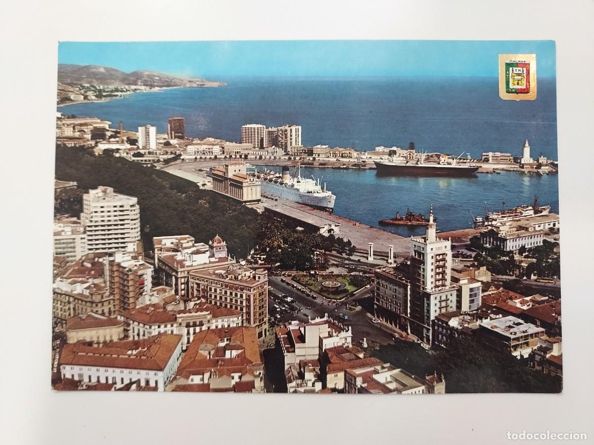 Postales: POSTAL MALAGA VISTA PARCIAL AEREA. 1967. SIN CIRCULAR. DOMINGUEZ 212