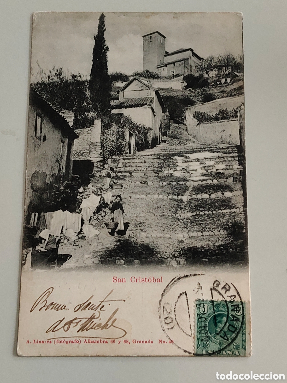 Postales: Tarjeta Postal Granada Albaicin San Cristobal Fotografo A. Linares Alhambra n&ordm; 49 Hoteles Washington
