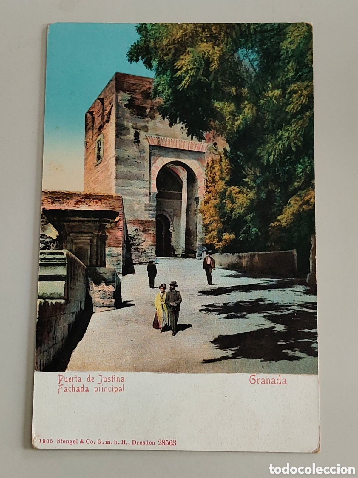 Postales: Tarjeta Postal Granada Puerta de Justina Fachada Principal 1905 Stengel & Co 28563