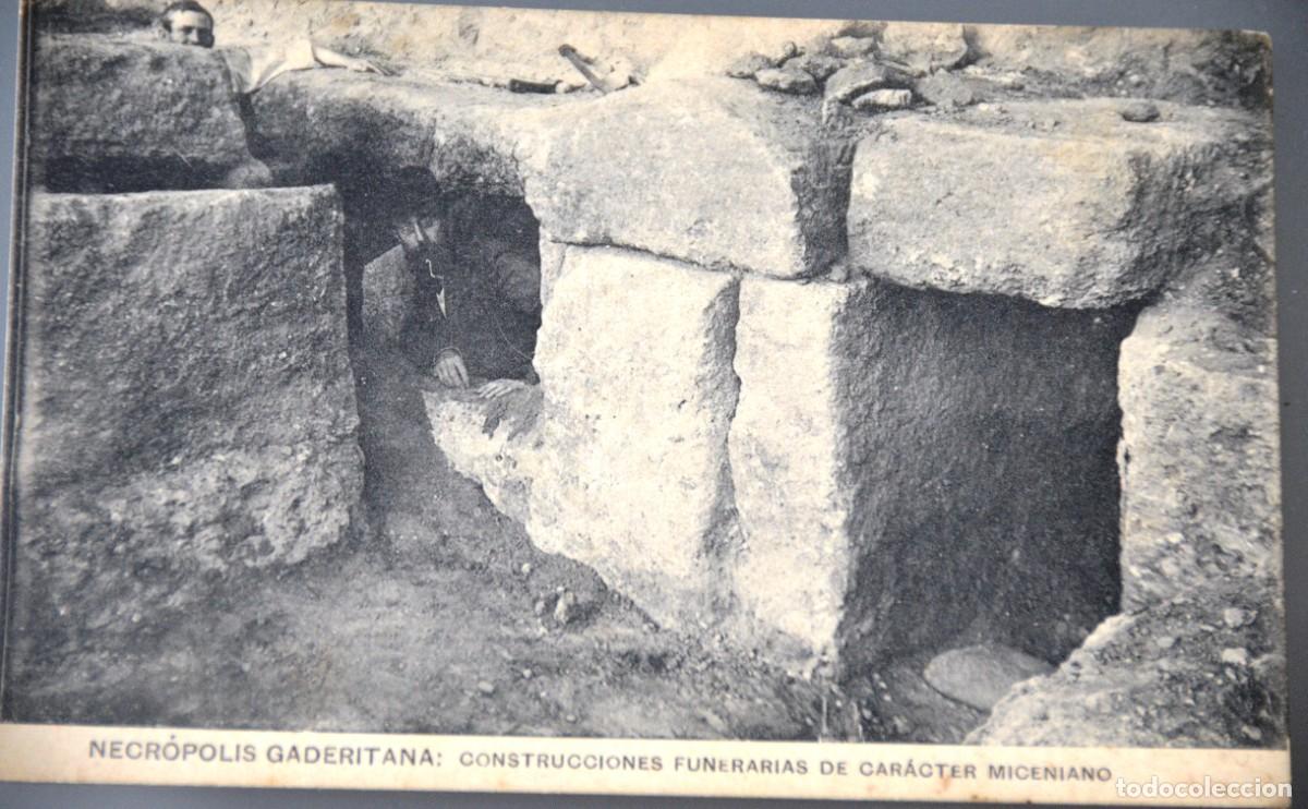 Postales: POSTAL NECR&Oacute;POLIS GADERITANA, CONSTRUCCIONES FUNERARIASANTIGUA DE CAR&Aacute;CTER MICENIANO (1914)