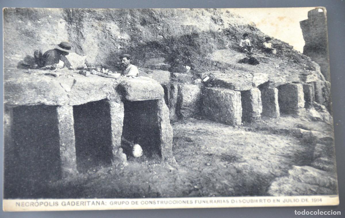 Postales: POSTAL NECR&Oacute;POLIS GADERITANA, CONSTRUCCIONES FUNERARIAS DESCUBIERTO EN JULIO DE 1.914