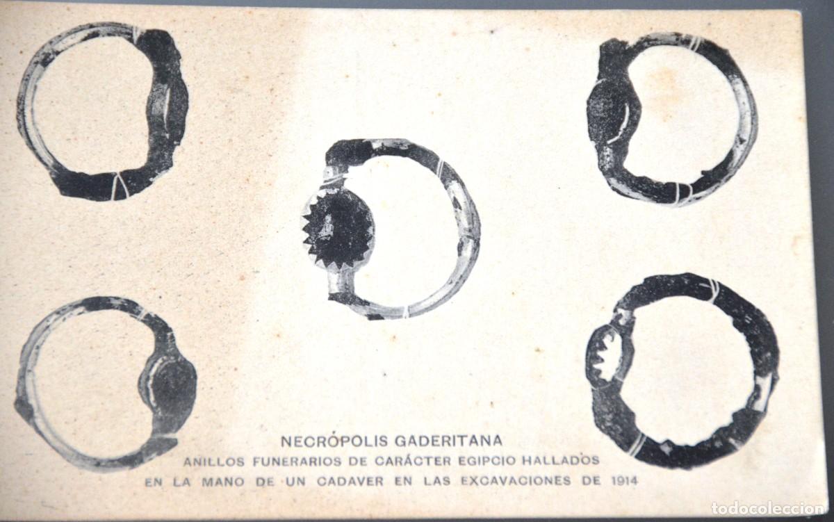 Postales: NECR&Oacute;POLIS GADERITANA ANILLOS FUNERARIOS DE CAR&Aacute;CTER EGIPCIO HALLADOS EN LA MANO DE UN CADAVER 1914