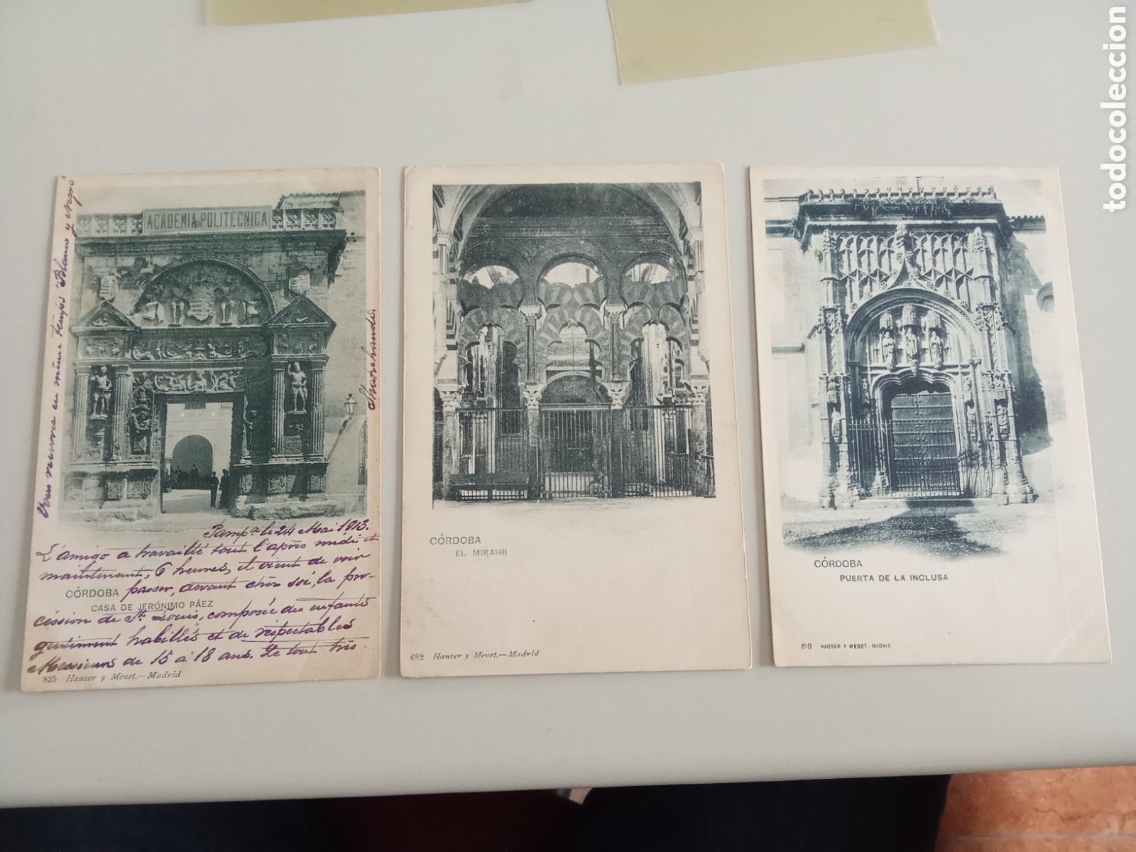 Postales: Lote 3 Tarjetas postales C&oacute;rdoba Hauser y Menet 610 Puerta Inclusa 683 Mirahb 835 Casa Jer&oacute;nimo Paez