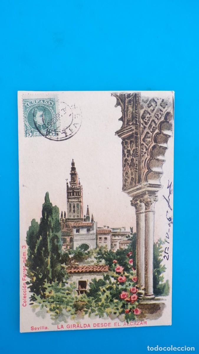Postales: Postal antigo de Sevilla la giralda desde el alcazar
